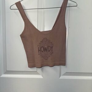 Howdy Cropped Rib Tank Top